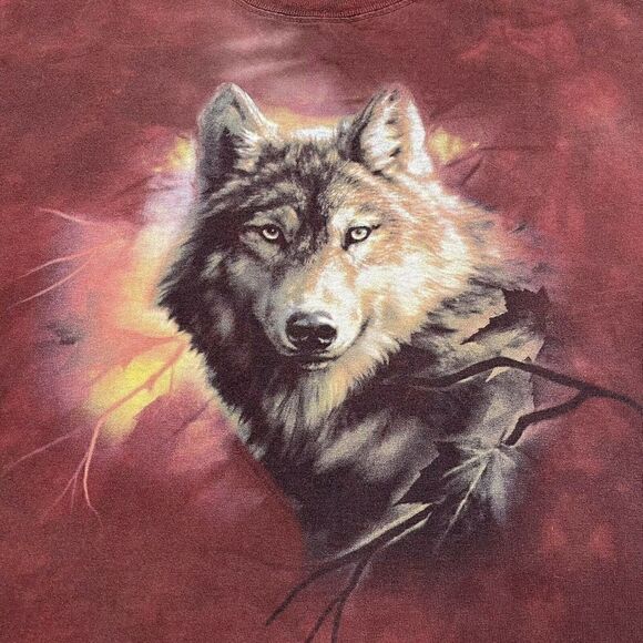 The Mountain Leather Tag Wolf Print T-Shirt Large - Picture 3 of 9